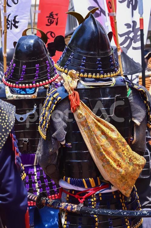 武者行列（Samurai 戦国武者,侍,刀の写真素材