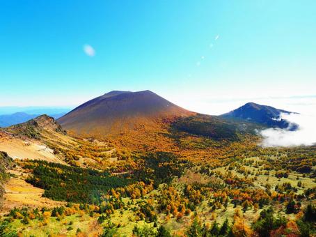 紅葉(黒斑山・浅間山) 紅葉(黒斑山・浅間山) 紅葉,もみじ,秋の写真素材