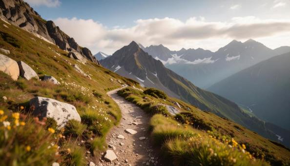 ハイキングコースの山道 ハイキングコースの山道の写真