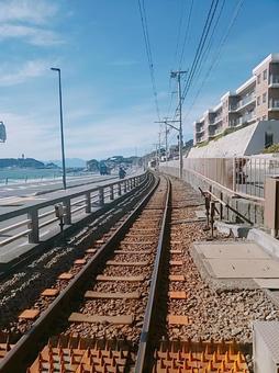 線路 海,うみ,海岸の写真素材
