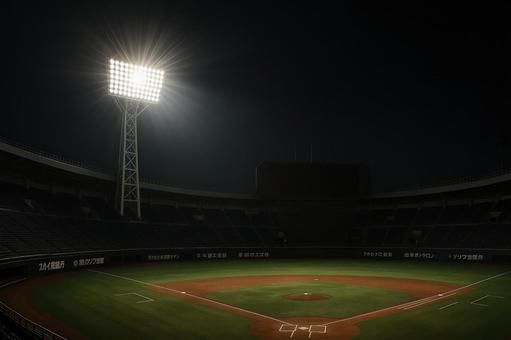 プロ野球のナイター照明の写真