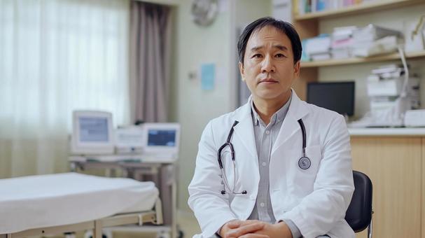 診察室と医師 診察室と医師の写真
