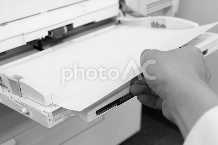 手差し印刷　白黒 複合機,印刷,ビジネスの写真素材