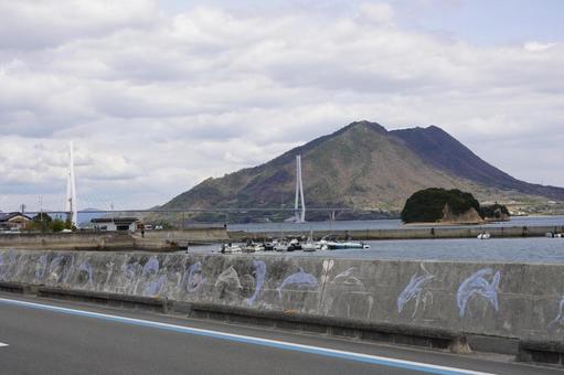 しまなみ海道の大橋 橋,吊り橋,大橋の写真素材