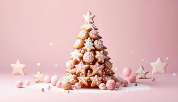 クッキーで作ったクリスマスツリー クッキーで作ったクリスマスツリーの写真