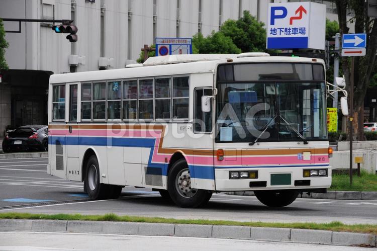 日産ディーゼル　路線バス　中鉄 大型バス,路線バス,旅行の写真素材