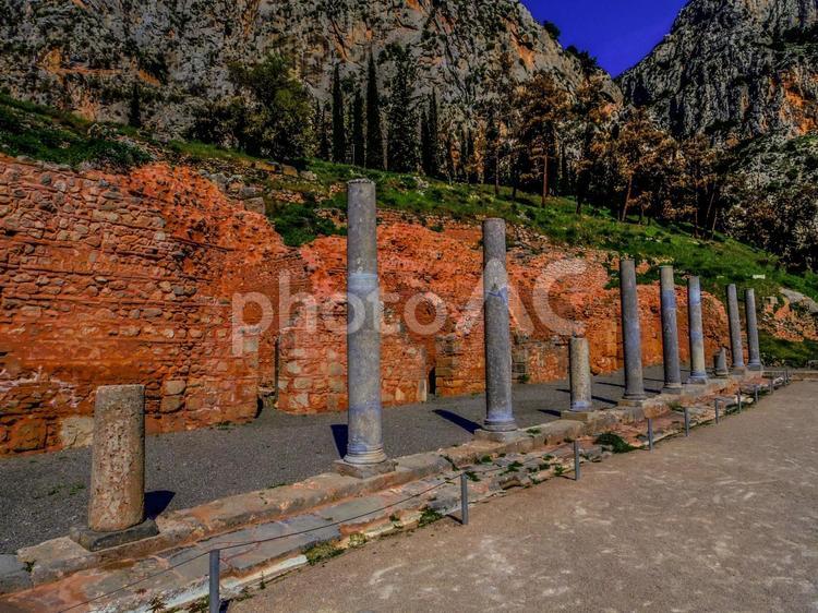 【ギリシャ】デルフィ古代遺跡 ギリシャ,デルフィ古代遺跡,世界遺産の写真素材