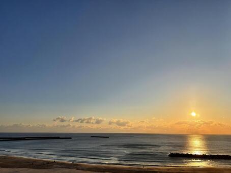 初日の出7 福島県いわき市 福島県,いわき市,四倉の写真素材