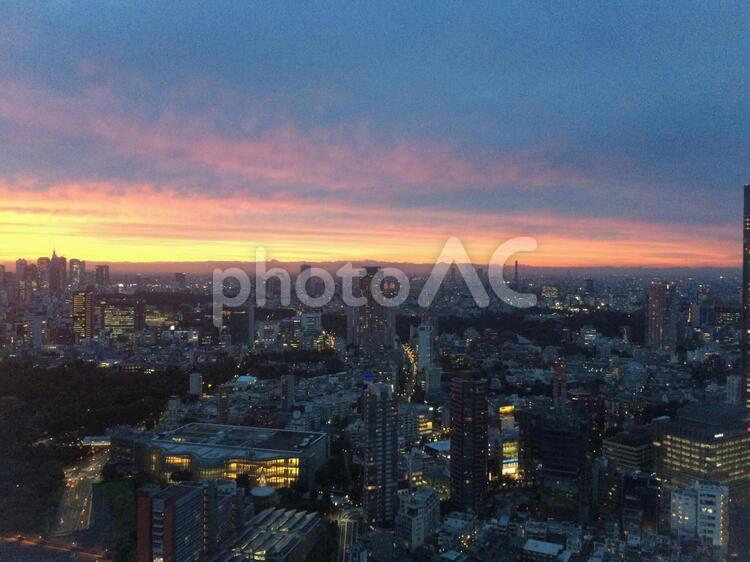 空４ - 東京の夕暮れ 東京,大都会,夕暮れの写真素材