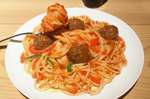 ミートボールスパゲティ スパゲッティ,ミートボール,パスタの写真素材