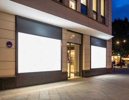 路面店 店舗ポスター用モックアップの写真