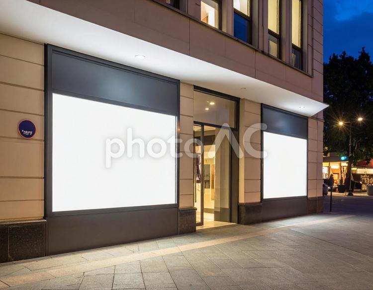 路面店 店舗ポスター用モックアップ 建物,風景,街の写真素材