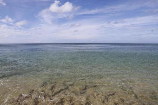 遠浅の海 遠浅の海 海,宮古島,サンゴの写真素材