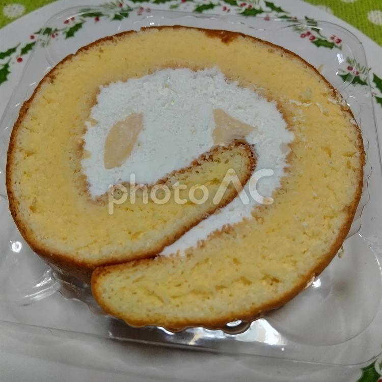 ロールけーきーのの字 ロールケーキ,ケーキ,おかしの写真素材