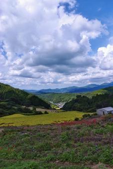 石積みの南川原の棚田 石積みの南川原の棚田 風景,自然,空の写真素材