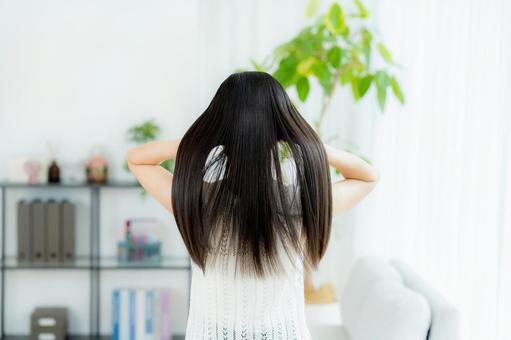 ヘアケア ヘアケア,長髪,女性の写真素材