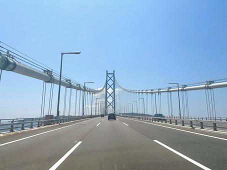 淡路島へ 淡路島へ 明石海峡大橋,淡路島,ドライブの写真素材