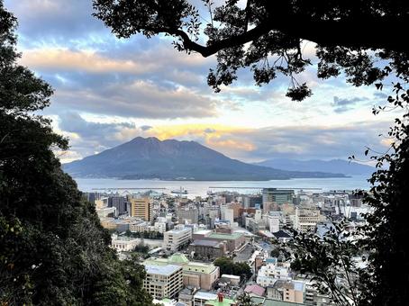 桜島が見える景色 桜島が見える景色 桜島,鹿児島,眺めの写真素材