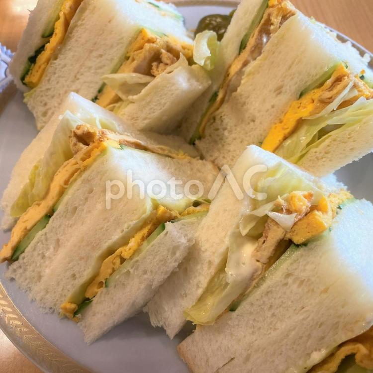 7月に食べたたまごサンド 喫茶店,純喫茶,カフェの写真素材