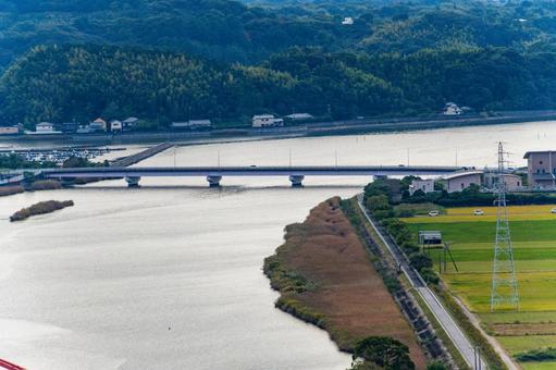 静岡県浜松市細江公園展望台　細江大橋 日本,静岡県,浜松市の写真素材