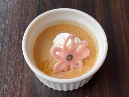 かぼちゃのプリンデザート かぼちゃのプリンデザート 食べ物,洋菓子,スイーツの写真素材