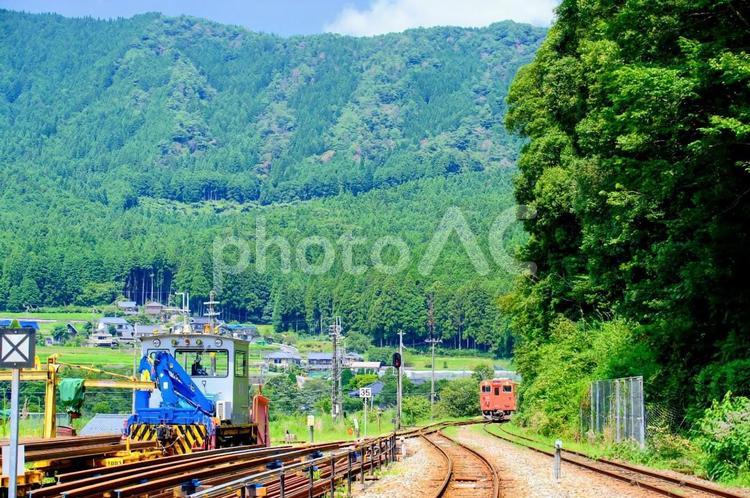 播但線・長谷駅 鉄道,線路,駅の写真素材