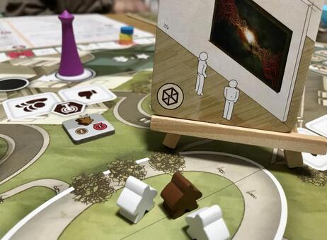 ミープルが集う美術展 ボードゲーム,美術館,アートの写真素材