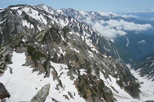 残雪の不帰の嶮 残雪の不帰の嶮 白馬,北アルプス,後立山連峰の写真素材