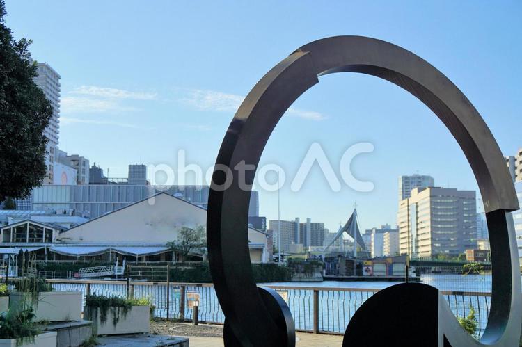天王洲アイル付近の風景 天王洲アイル,運河,レストランの写真素材