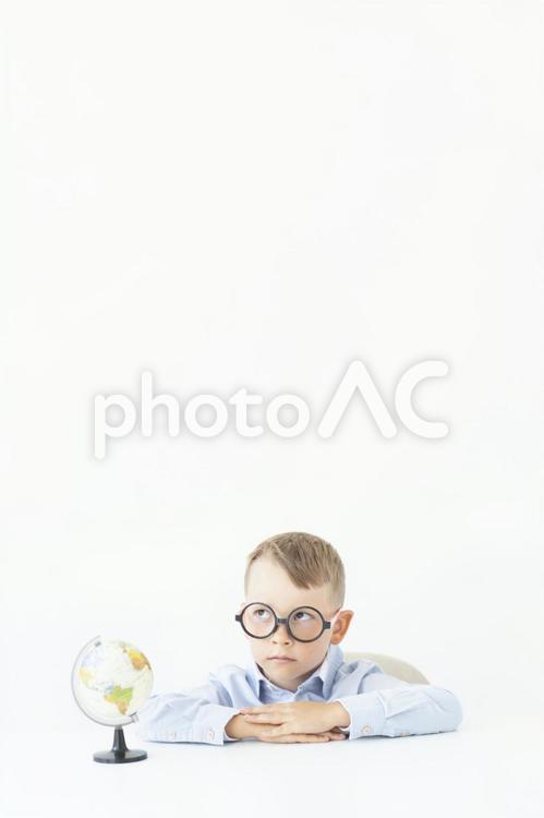 科学者に扮した男の子 子ども,お仕事,職業の写真素材