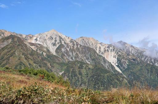 白馬三山 白馬三山 白馬三山,鑓ヶ岳,杓子岳の写真素材