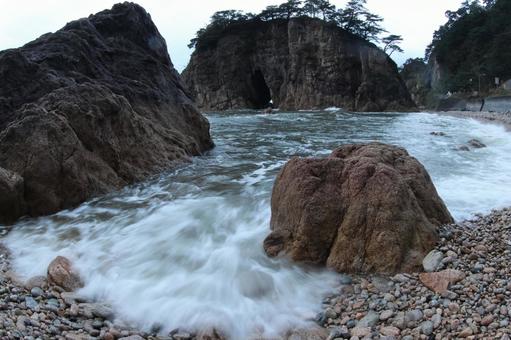 埼玉の花畑 笹川流れ,日本海,奇岩の写真素材