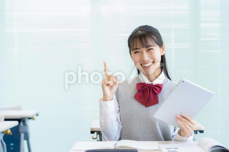 学校で勉強をする女子高生 塾,教育,勉強の写真素材