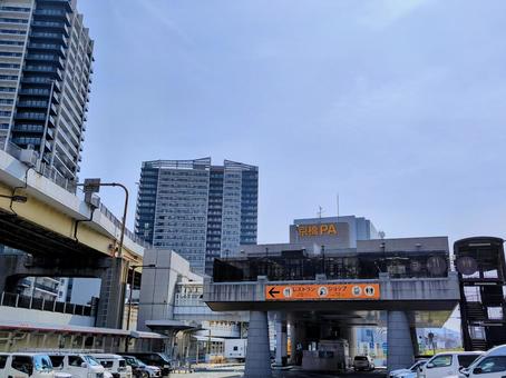 阪神高速3号神戸線、京橋PA 阪神高速3号神戸線、京橋PA 阪神高速,3号,神戸線の写真素材