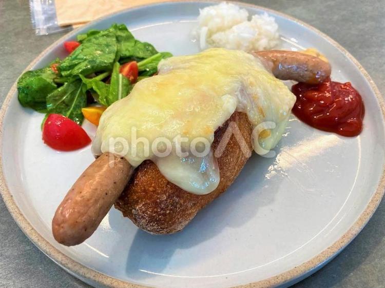 チーズドッグと採れたて野菜 ホットドッグ,チーズ,新鮮の写真素材