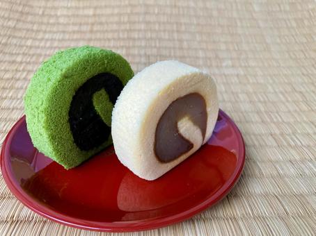 一六タルト/宇治抹茶と甘夏みかん(その② 一六タルト/宇治抹茶と甘夏みかん(その② タルト,和菓子,四国銘菓の写真素材