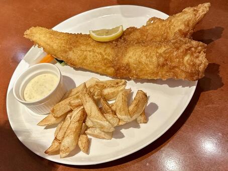 フィッシュアンドチップス 料理,食べ物,洋食の写真素材
