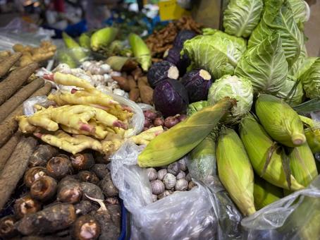 Root vegetables and cabbages at an Asian market, JPG Root vegetables and cabbages at an Asian market, JPG