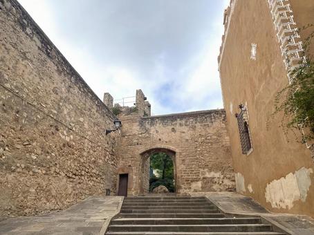 ペドラルベス修道院の石壁(バルセロナ) ペドラルベス修道院の石壁(バルセロナ) バルセロナ,スペイン,ペドラルベス修道院の写真素材