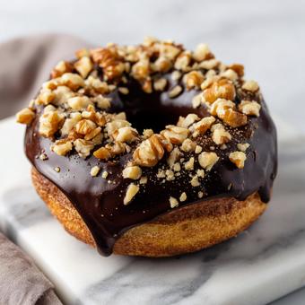 チョコレートのかかったドーナツの写真