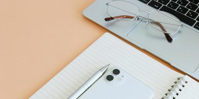 Business items, smartphone and computer, margin, JPG
