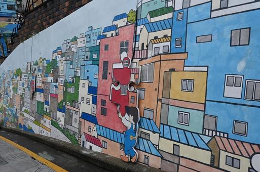 韓国　甘川文化村 韓国,甘川文化村,海外旅行の写真素材