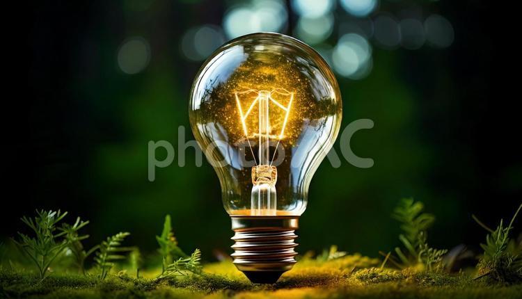 ポイント ポイント,電球,電気の写真素材