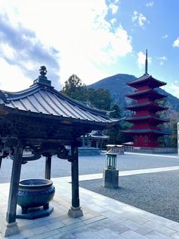 五重塔 お寺,五重塔,仏閣の写真素材