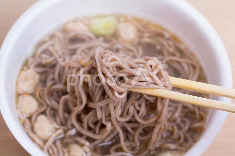 実食　蕎麦　インスタント インスタント,そば,蕎麦の写真素材