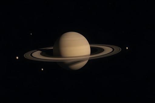 土星と衛星の共演 土星と衛星の共演の写真