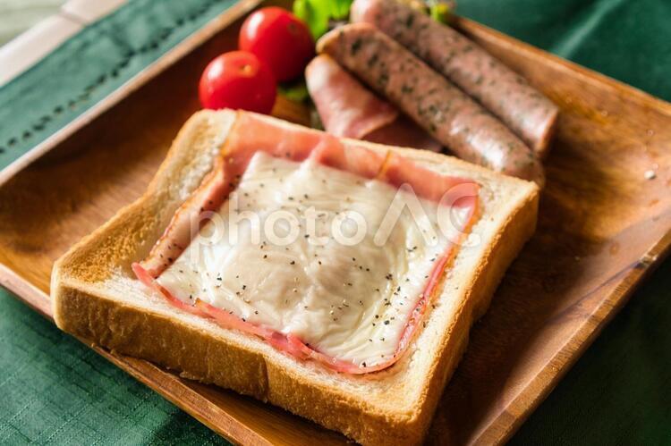 チーズトーストプレート５ トースト,チーズ,チーズトーストの写真素材