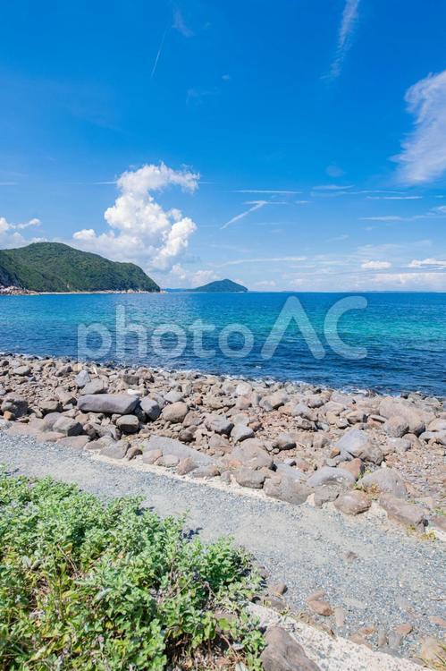 海岸沿いから眺める風景 海,空,風景の写真素材