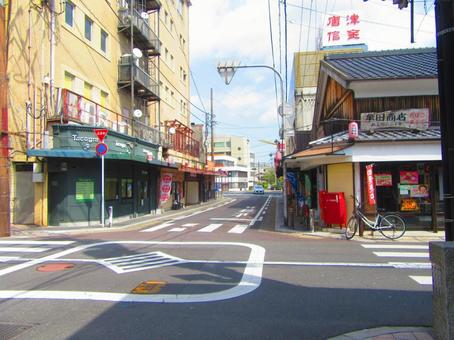 佐賀県のとある道 佐賀県のとある道 道,商店街,佐賀県の写真素材