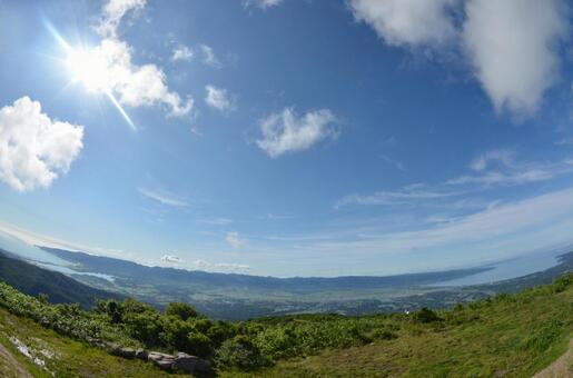 blue sky, sun, beautiful, glitter, JPG